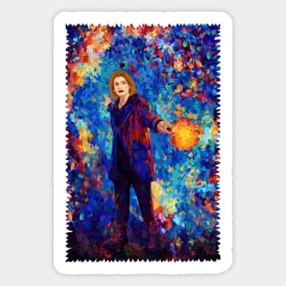 Beautiful 13th doctor abstract art Sticker